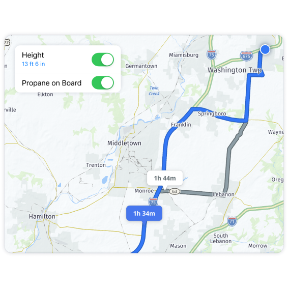 Get turn-by-turn directions customized for your RV